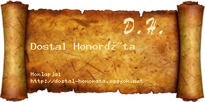 Dostal Honoráta névjegykártya